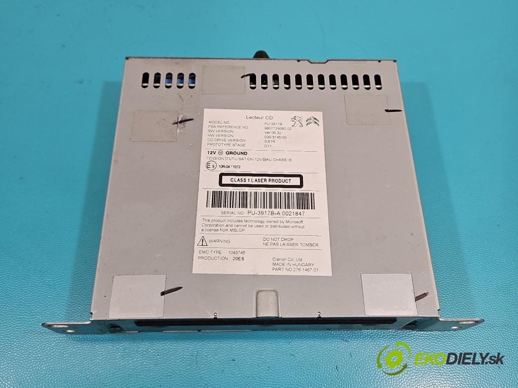 Peugeot 508 2010-2018 1.6 hdi 120 HP manual 88 kW 1560 cm3 4- Radio originál 9807729080