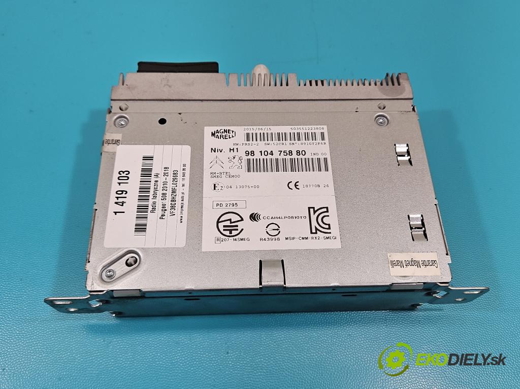 Peugeot 508 2010-2018 1.6 hdi 120 HP manual 88 kW 1560 cm3 4- Radio originál 9810475880