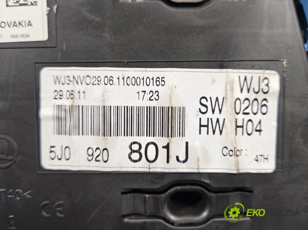 Skoda Fabia II 2007-2014 1.6 tdi 75 HP manual 55 kW 1598 cm3 5- prístrojovka/ budíky 5J0920801J (Prístrojové dosky, displeje)