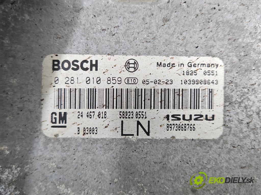 Opel Astra II 1998-2009 1.7 CDTI 80 HP manual 59 kW 1686 cm3 5- riadiaca jednotka motora 0281010859