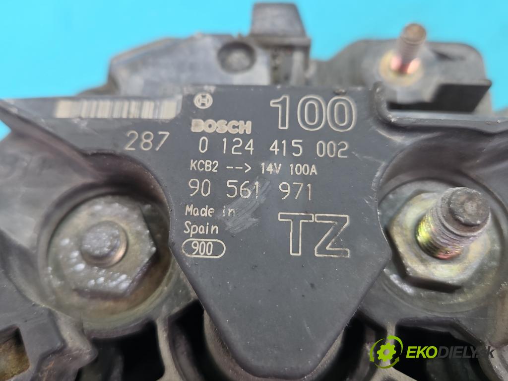 Opel Zafira A 1999-2005 1.8 16V 125 HP manual 92 kW 1796 cm3 5- Alternator 0124415002 (Alternátory)