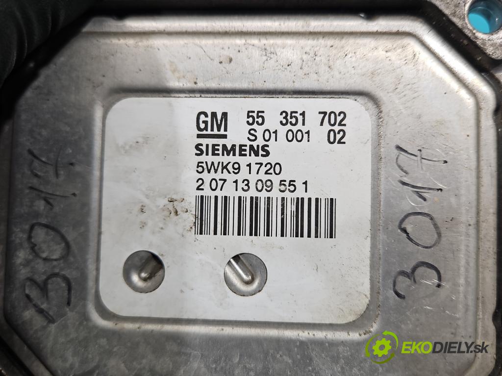 Opel Zafira A 1999-2005 1.8 16V 125 HP manual 92 kW 1796 cm3 5- riadiaca jednotka motora 55351702