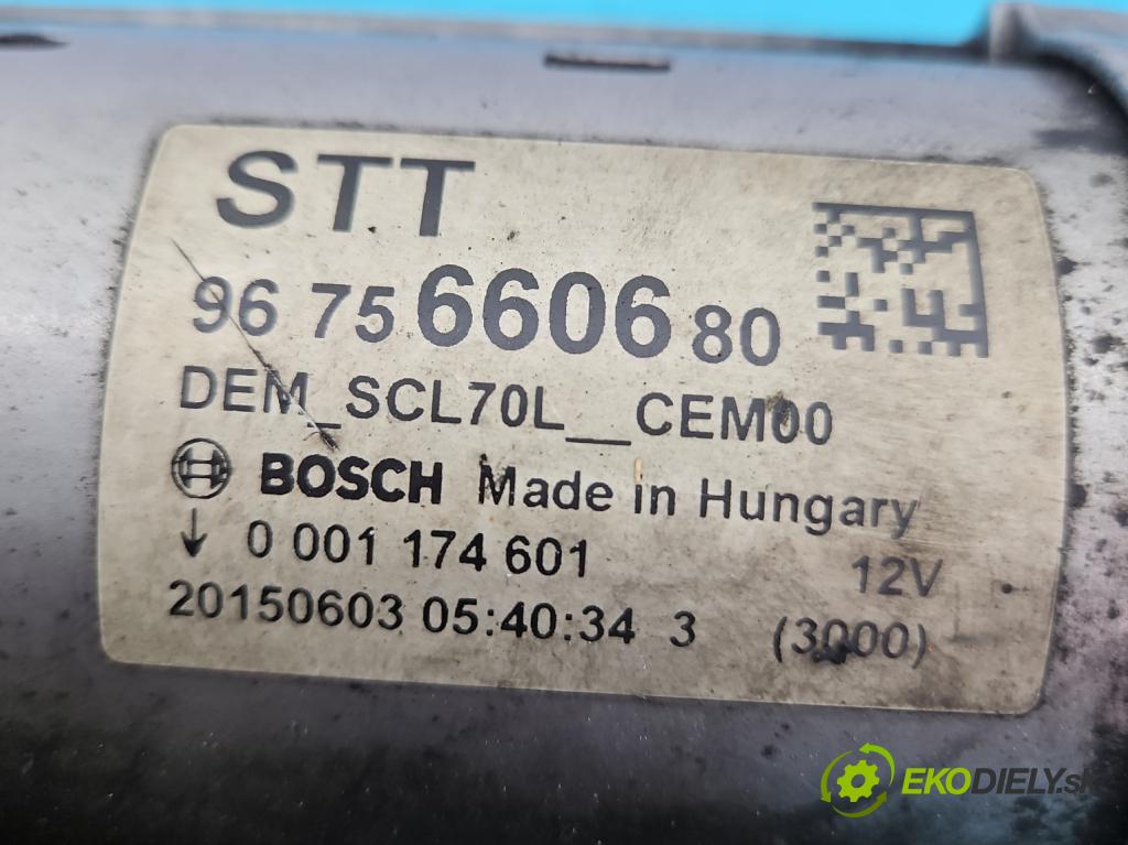 Peugeot 508 2010-2018 1.6 hdi 120 HP manual 88 kW 1560 cm3 4- štartér 9675660680 (Štartéry)