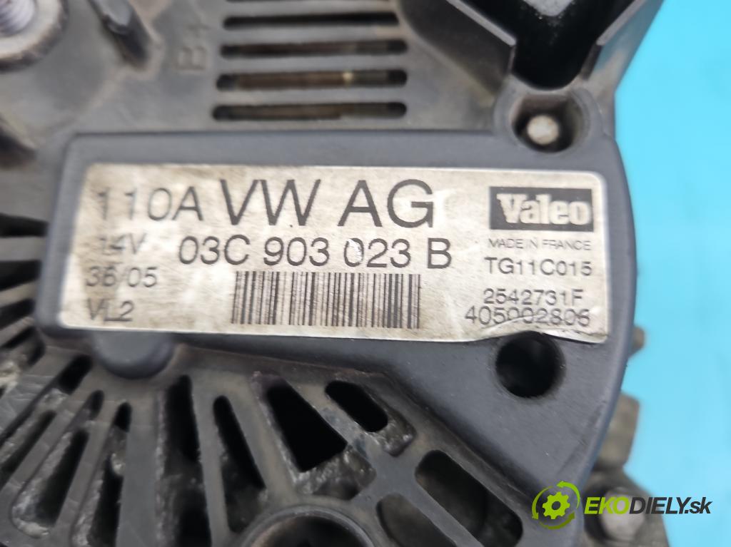 Vw Golf V 2003-2009 1.6 fsi 116 HP manual 85 kW 1598 cm3 5- Alternator 03C903023B (Alternátory)