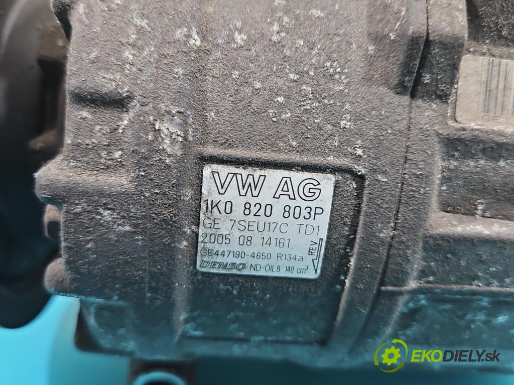 Vw Golf V 2003-2009 1.6 fsi 116 HP manual 85 kW 1598 cm3 5- Kompresor: klimatizácie 1K0820803P (Kompresory klimatizácie)