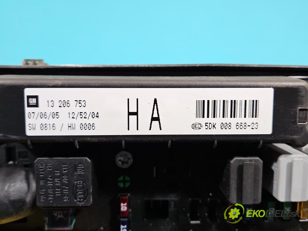 Opel Astra III 2004-2014 1.4 16V 90 hp manual 66 kW 1364 cm3 3- skříňka pojistková 13206753 (Pojistkové skříňky)