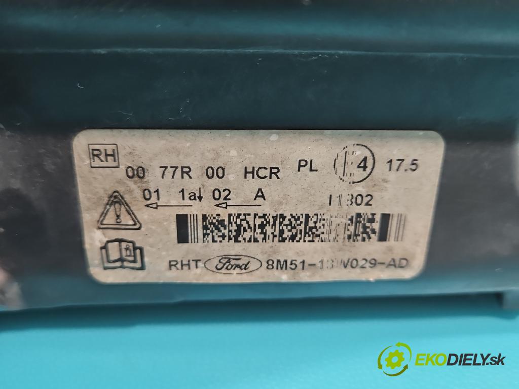 Ford Focus Mk2 2004-2011 1.8 tdci 116 HP manual 85 kW 1753 cm3 5- Reflektor: pravý 8M51-13W029-AD (Pravé)