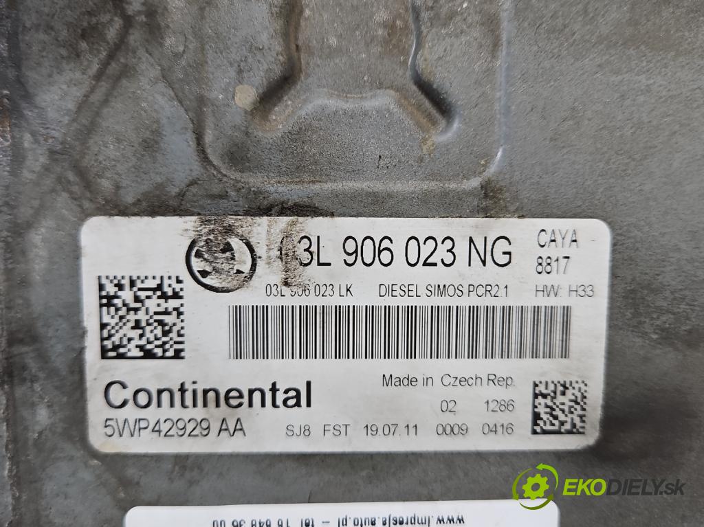 Skoda Fabia II 2007-2014 1.6 tdi 75 HP manual 55 kW 1598 cm3 5- riadiaca jednotka motora 03L906023NG