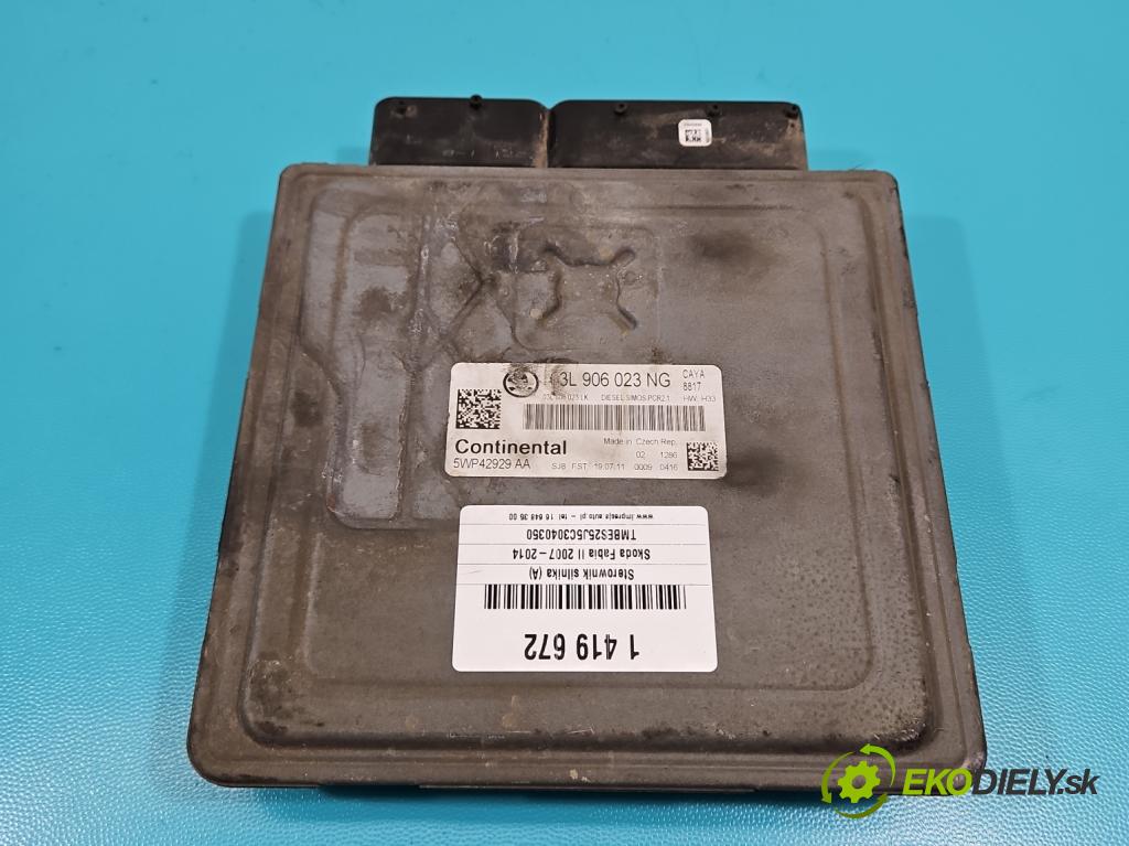 Skoda Fabia II 2007-2014 1.6 tdi 75 HP manual 55 kW 1598 cm3 5- riadiaca jednotka motora 03L906023NG