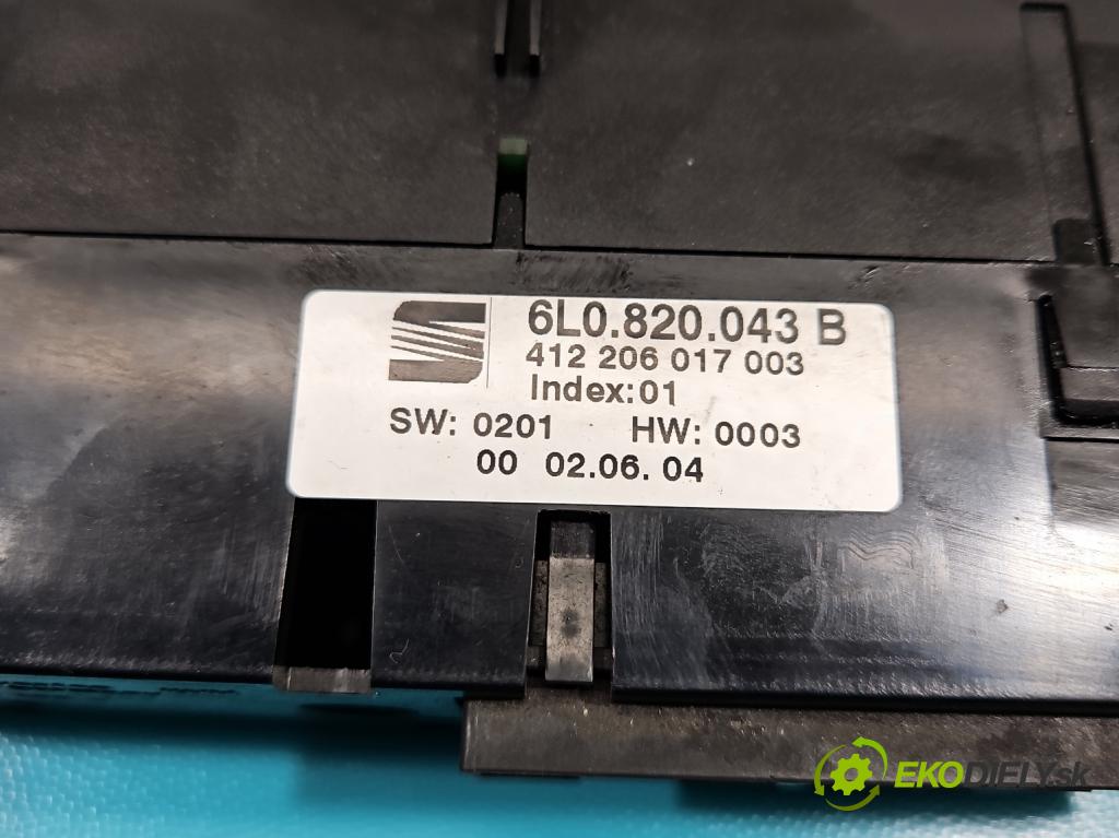 Seat Ibiza III 6L 2002-2008 1.4 16V 101 HP manual 74 kW 1390 cm3 3- panel kúrenia 6L0820043B
