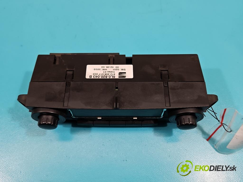 Seat Ibiza III 6L 2002-2008 1.4 16V 101 HP manual 74 kW 1390 cm3 3- panel kúrenia 6L0820043B