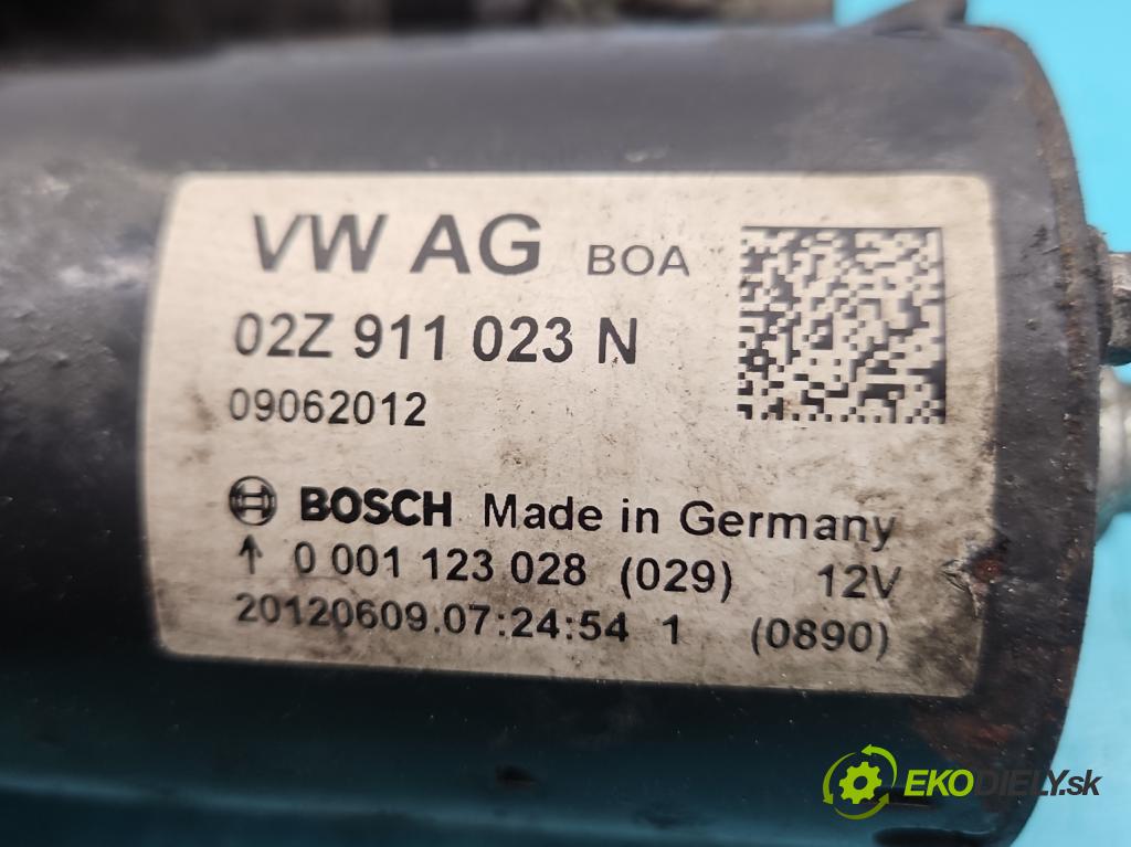 Seat Ibiza IV 6J 2008-2017 1.6 TDI 90 HP manual 66 kW 1598 cm3 5- štartér 02Z911023N (Štartéry)