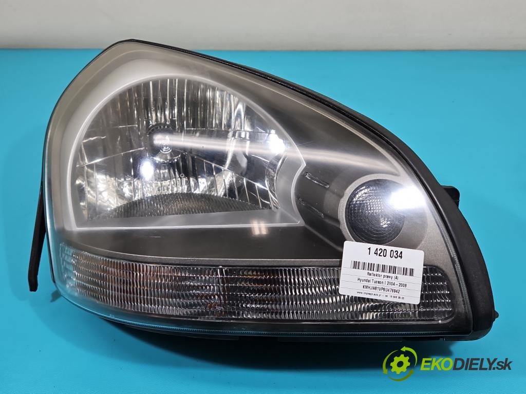 Hyundai Tucson I 2004-2009 2.0 CRDi 16v 140 HP manual 103 kW 1991 cm3 5- Reflektor: pravý 92102-2EXXX (Pravé)