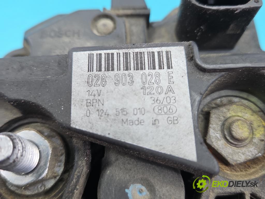 Skoda Octavia I 1996-2010 1.9 tdi 90 HP manual 66 kW 1896 cm3 5- Alternator 028903028E (Alternátory)
