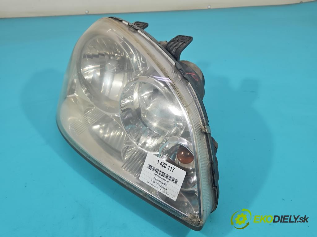 Chevrolet Lacetti 1.8 16V 122 HP manual 90 kW 1799 cm3 4- Reflektor: pravý  (Pravé)