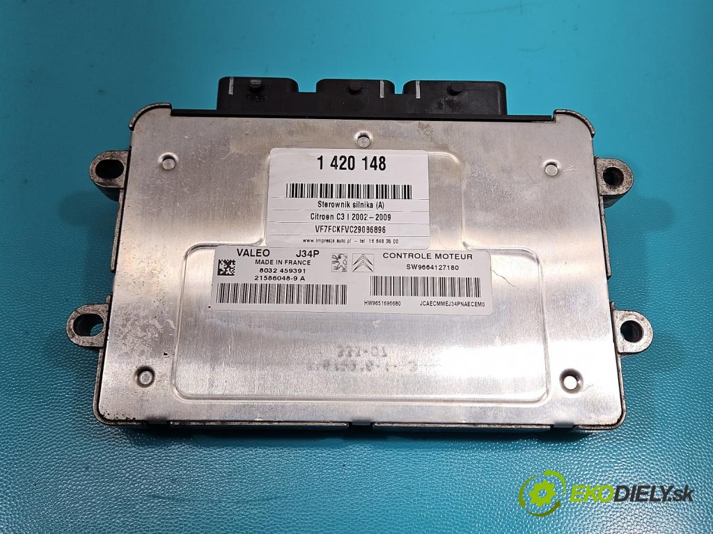 Citroen C3 I 2002-2009 1.4 8V 73 HP manual 54 kW 1360 cm3 5- riadiaca jednotka motora 9664127180