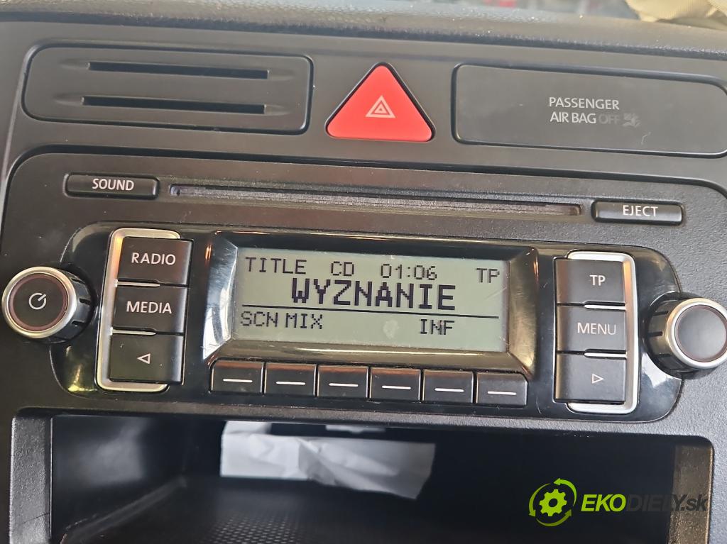 Vw Golf plus 2.0 tdi 110 HP manual 81 kW 1968 cm3 5- Radio originál 5M0035156B