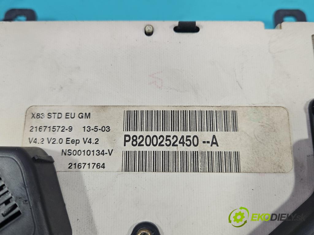 Opel Vivaro 2001-2014 1.9 cdti 101 HP manual 74 kW 1898 cm3 5- prístrojovka/ budíky P8200252450-A (Prístrojové dosky, displeje)