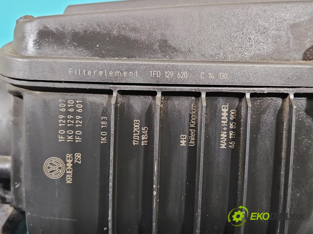 Audi A3 8P 2003-2012 1.6 SR 102 HP manual 75 kW 1595 cm3 3- obal filtra vzduchu 1F0129607 (Obaly filtrov vzduchu)