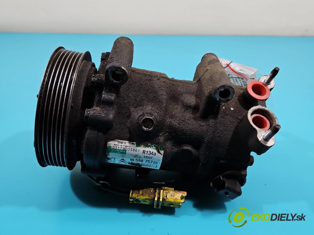 Peugeot 207 1.4 16V 95 HP manual 70 kW 1397 cm3 5- Kompresor: klimatizácie 9659875780 (Kompresory klimatizácie)