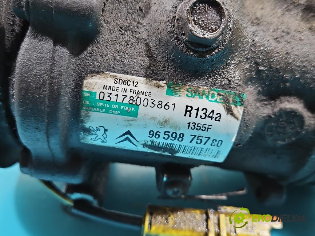 Peugeot 207 1.4 16V 95 HP manual 70 kW 1397 cm3 5- Kompresor: klimatizácie 9659875780 (Kompresory klimatizácie)