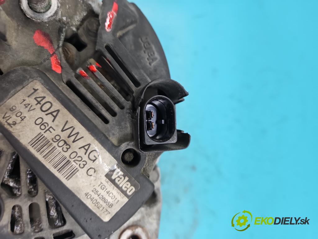 Audi A3 8P 2003-2012 1.6 SR 102 HP manual 75 kW 1595 cm3 3- Alternator 06F903023C (Alternátory)