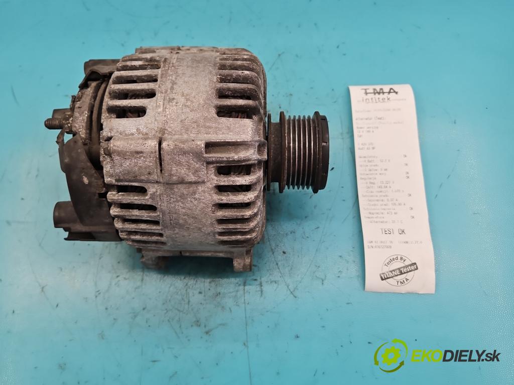 Audi A3 8P 2003-2012 1.6 SR 102 HP manual 75 kW 1595 cm3 3- Alternator 06F903023C (Alternátory)