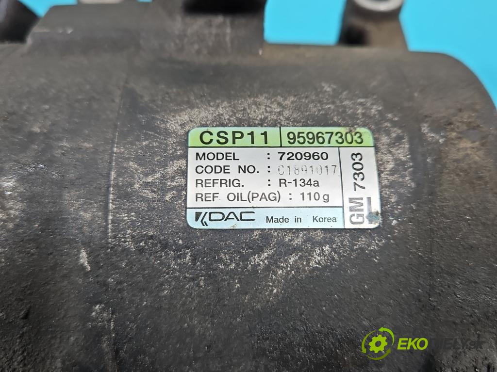 Chevrolet Spark III M300 2009-2014 1.0 16V 68 HP manual 50 kW 995 cm3 5- Kompresor: klimatizácie 95967303 (Kompresory klimatizácie)