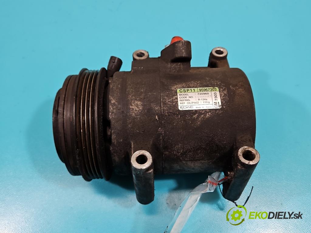 Chevrolet Spark III M300 2009-2014 1.0 16V 68 HP manual 50 kW 995 cm3 5- Kompresor: klimatizácie 95967303 (Kompresory klimatizácie)