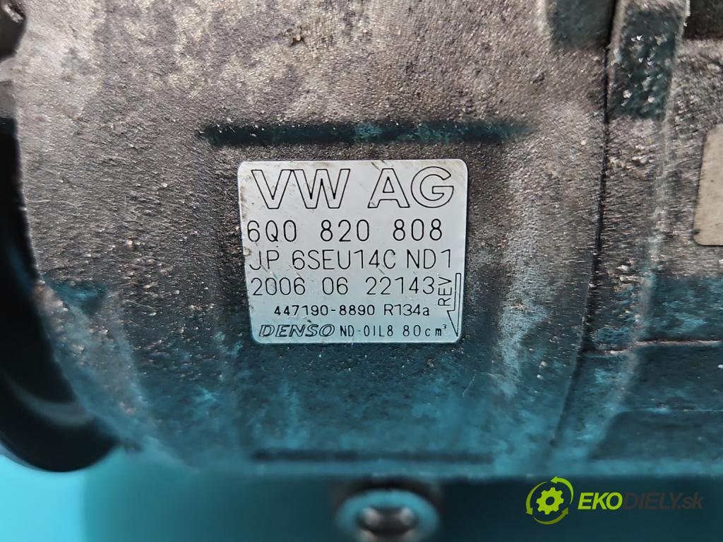 Skoda Roomster 1.4 16v 86 HP manual 63 kW 1390 cm3 5- Kompresor: klimatizácie 6Q0820808 (Kompresory klimatizácie)