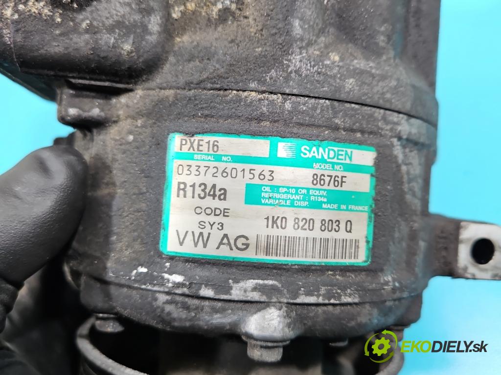 Vw Golf V 2003-2009 1.9 tdi 105 HP manual 77 kW 1896 cm3 3- Kompresor: klimatizácie 1K0820803Q (Kompresory klimatizácie)