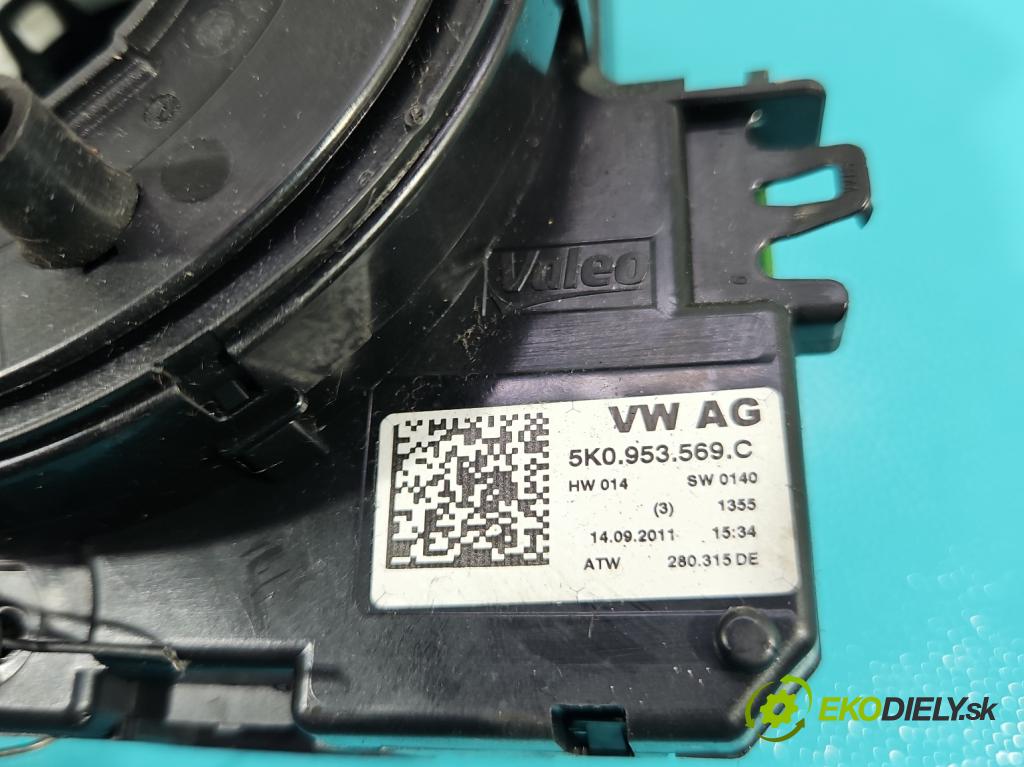 Skoda Octavia II 2004-2013 1.6 tdi 105 HP manual 77 kW 1598 cm3 5- Páska: airbag 5K0953569C (Airbagy)
