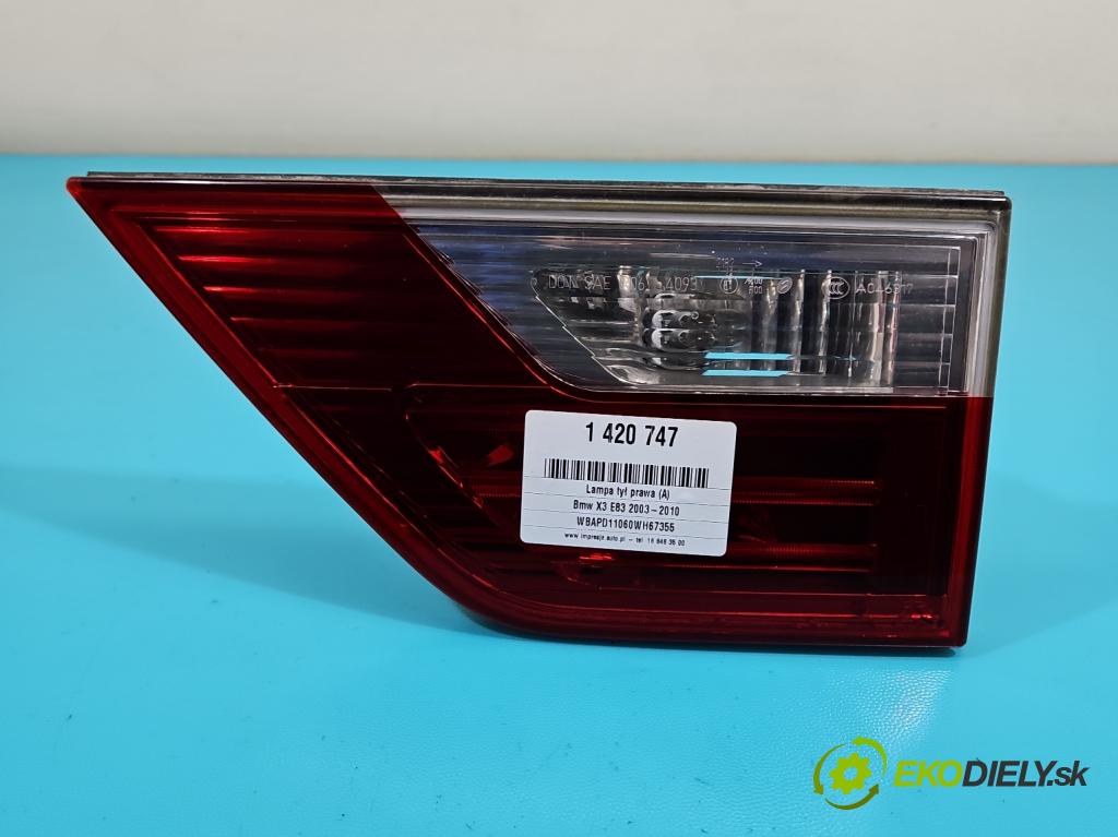 Bmw X3 E83 2003-2010 2.0d 150 hp manual 110 kW 1995 cm3 5- světlo zadní pravé 7162214 (Ostatné)