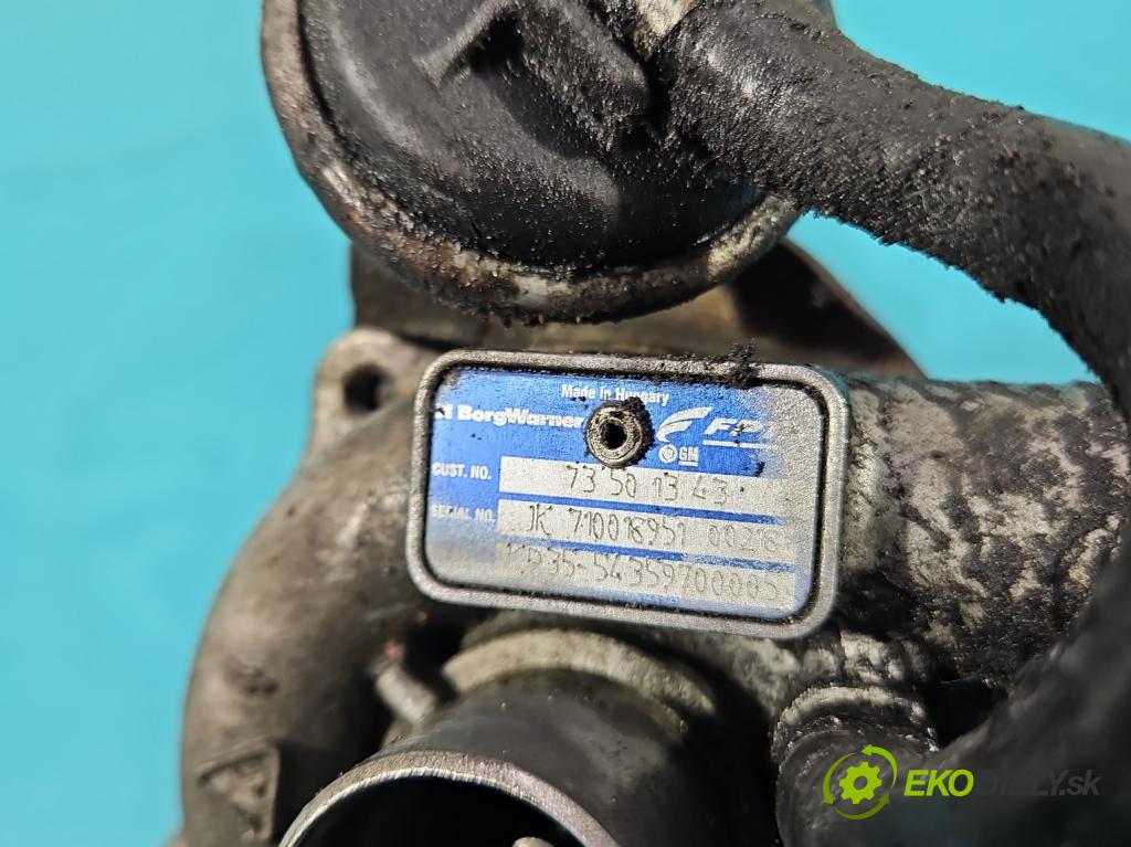 Opel Corsa D 2006-2014 1,3.0 cdti 75 hp manual 55 kW 1248 cm3 3- Turbodmychadlo 54359700005 (Turbodúchadla (kompletní))