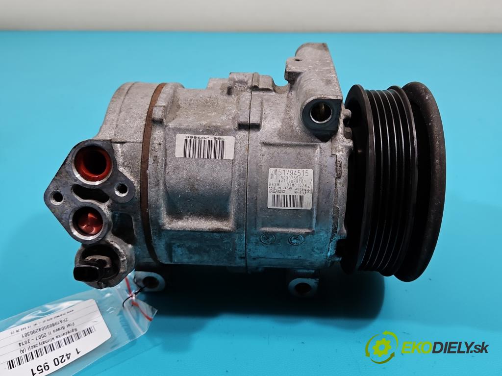 Fiat Bravo II 2007-2014 1.4 T-JET: 120 HP manual 88 kW 1368 cm3 5- Kompresor: klimatizácie 51794515 (Kompresory klimatizácie)