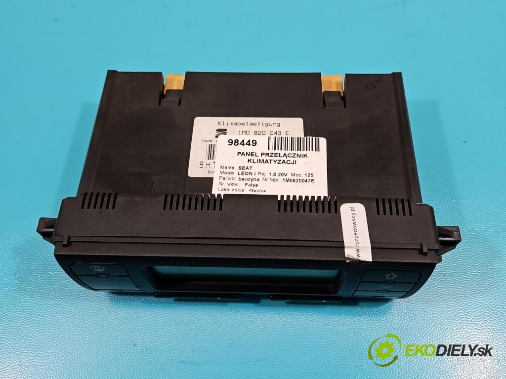 Seat Leon I 1999-2005 1.9 tdi 110 HP manual 81 kW 1896 cm3 5- panel kúrenia 1M0820043E