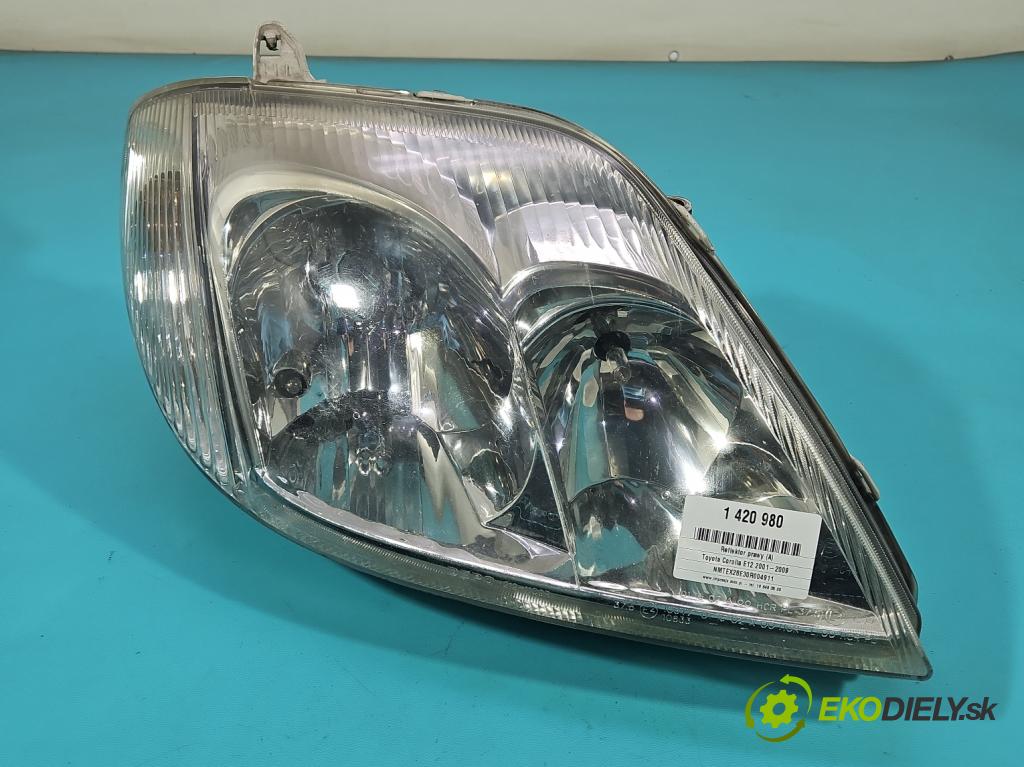 Toyota Corolla E12 2001-2009 2.0 d4d 90 HP manual 66 kW 1995 cm3 5- Reflektor: pravý  (Pravé)