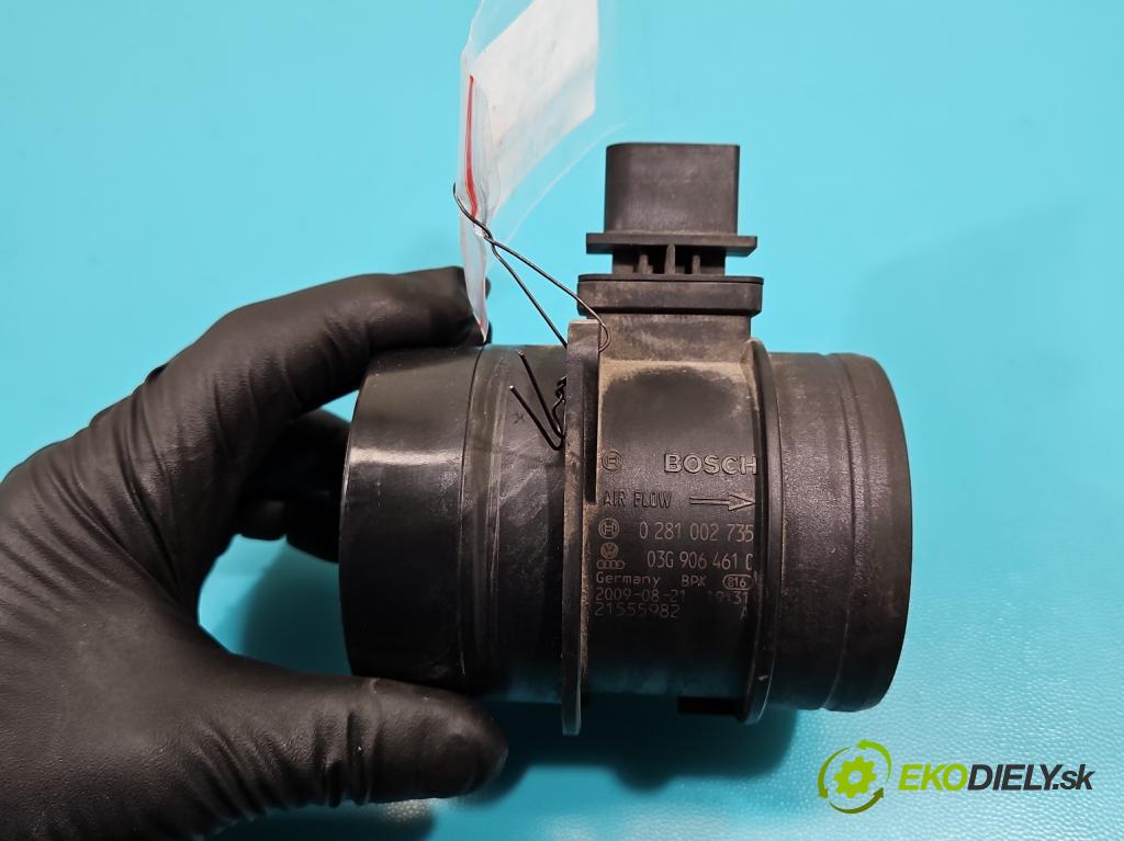 Vw Golf plus 2.0 tdi 110 HP manual 81 kW 1968 cm3 5- průtokoměr: 0281002735 (Váhy vzduchu)