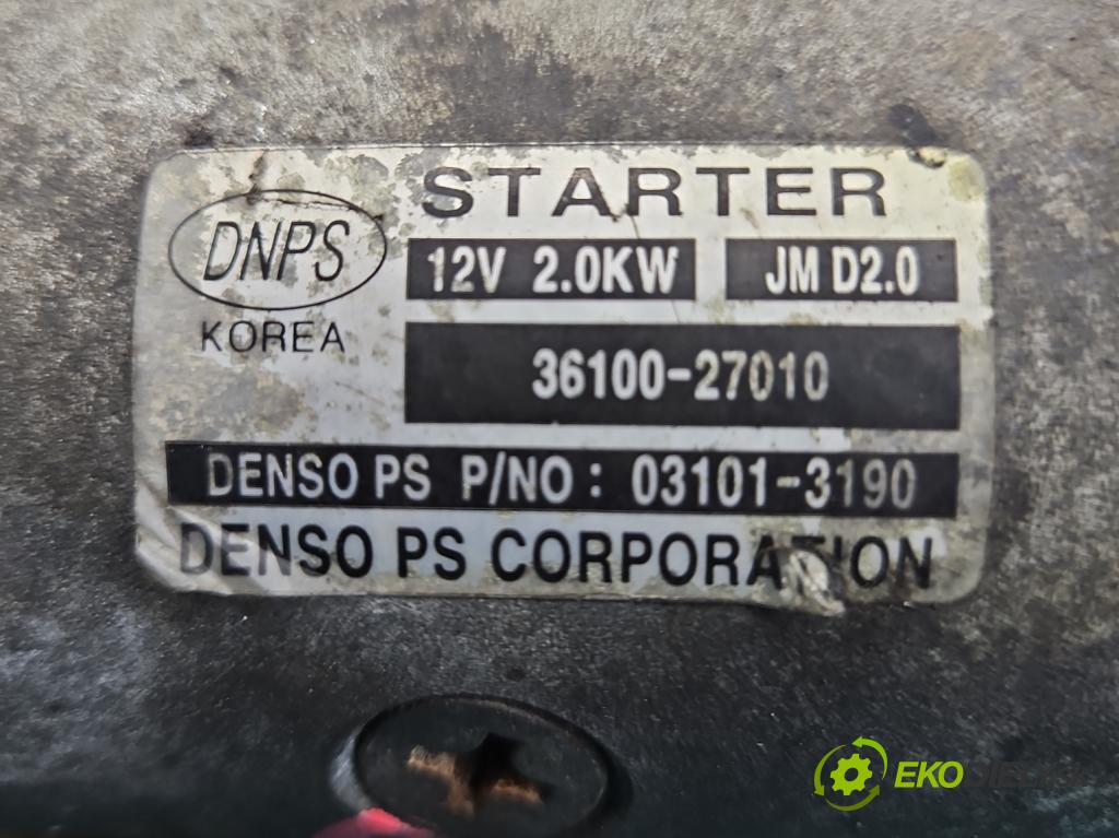 Hyundai Tucson I 2004-2009 2.0 CRDi 16v 140 HP manual 103 kW 1991 cm3 5- štartér 36100-27010 (Štartéry)