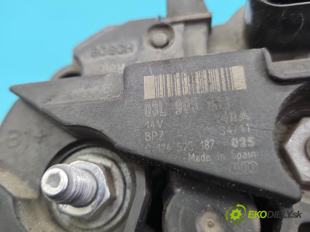 Skoda Octavia II 2004-2013 1.6 tdi 105 HP manual 77 kW 1598 cm3 5- Alternator 0124525187 (Alternátory)