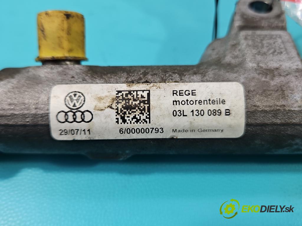 Skoda Fabia II 2007-2014 1.6 tdi 75 HP manual 55 kW 1598 cm3 5- lišta vstrekovacia 03L130764A (Vstrekovacie lišty)