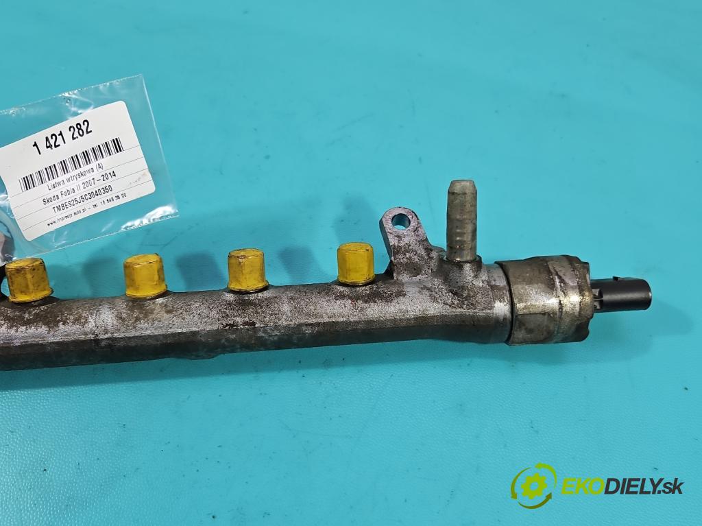 Skoda Fabia II 2007-2014 1.6 tdi 75 HP manual 55 kW 1598 cm3 5- lišta vstrekovacia 03L130764A (Vstrekovacie lišty)