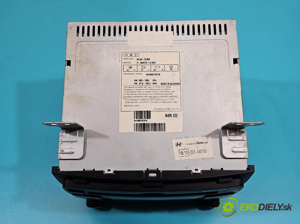 Hyundai I30 I 2007-2012 1.4 16v (G4FA) 109 HP manual 80,2 kW 1396 cm3 5- Radio originál 96160-2L200