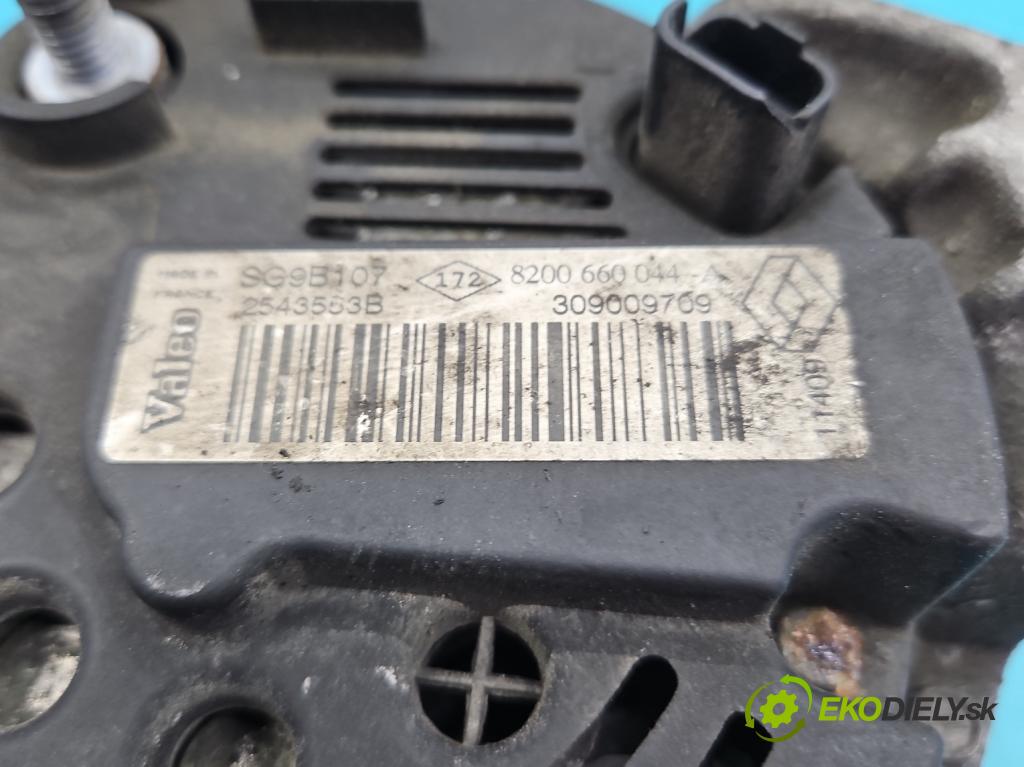 Dacia Sandero I 2008-2012 1.1 16v 75 HP manual 55 kW 1149 cm3 5- Alternator 8200660044 (Alternátory)