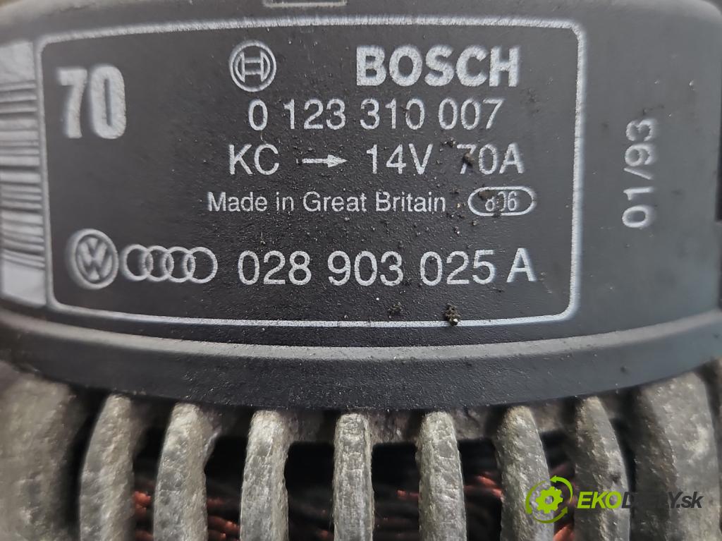 Audi 80 B4 1991-1994 1.9 TDi 90 HP manual 66 kW 1896 cm3 4- Alternator 0123310007 (Alternátory)