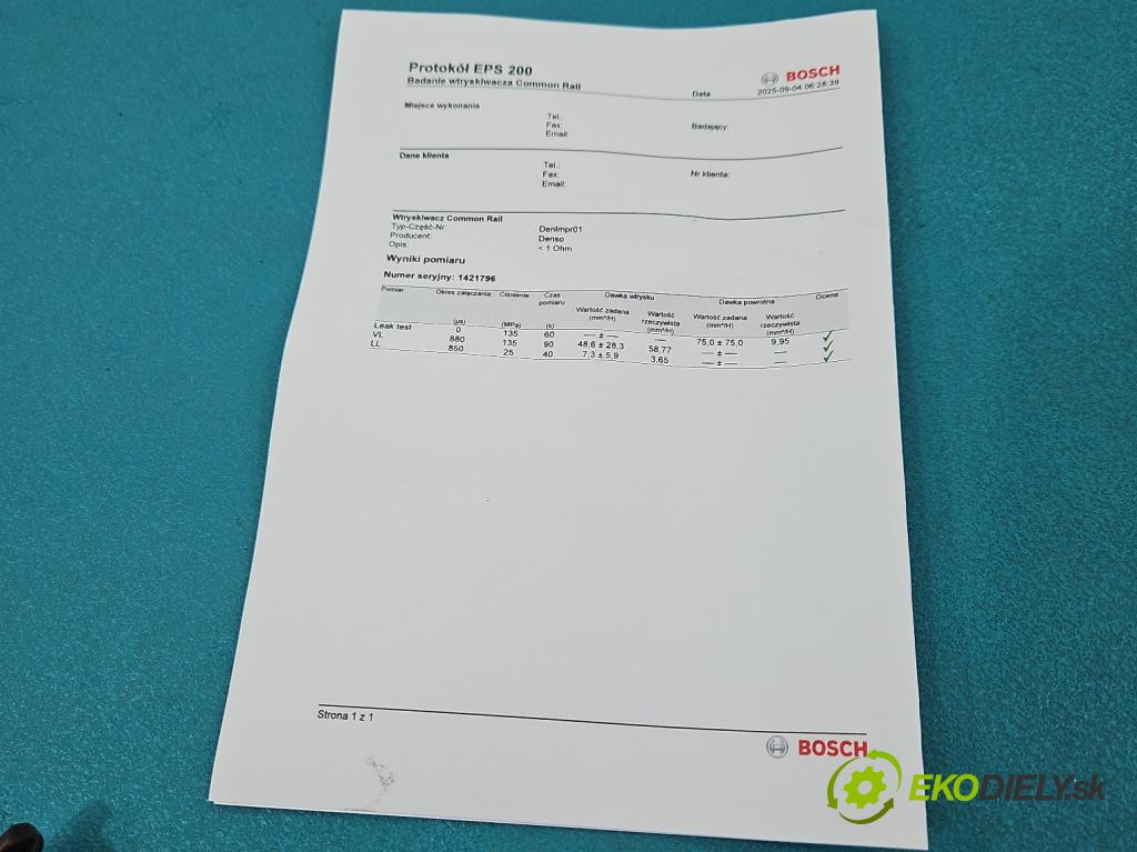 Mazda 6 II GH 2007-2012 2.0 CITD 140 HP manual 103 kW 1998 cm3 5- vstrek RF8G-13H50 (Vstrekovač paliva)