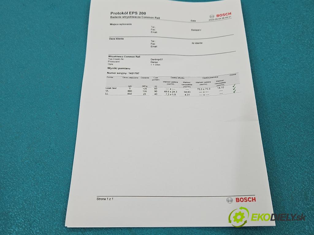 Mazda 6 II GH 2007-2012 2.0 CITD 140 HP manual 103 kW 1998 cm3 5- vstrek RF8G-13H50 (Vstrekovač paliva)