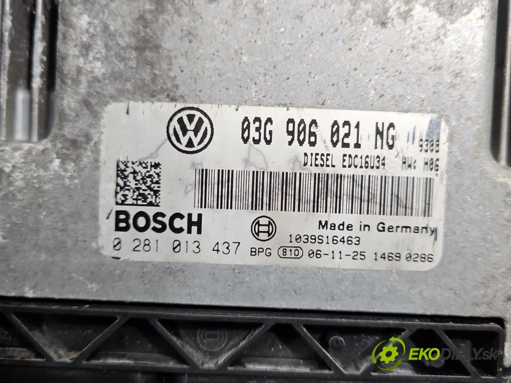 Vw Passat B6 2005-2010 1.9 TDI (BLS) 105 HP manual 77 kW 1896 cm3 5- riadiaca jednotka motora 03G906021NG