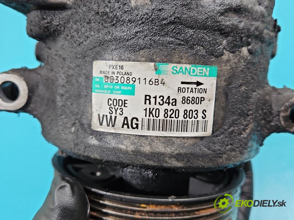 Vw Passat B6 2005-2010 1.9 TDI (BLS) 105 HP manual 77 kW 1896 cm3 5- Kompresor: klimatizácie 1K0820803S (Kompresory klimatizácie)