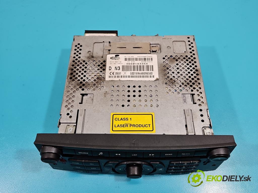 Peugeot 407 3.0 V6 manual 156 kW 2946 cm3 2- Radio originál 96601833XA